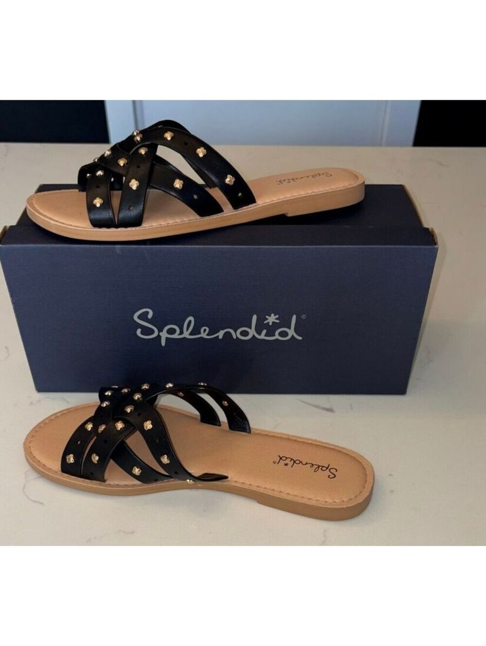 NWT -Splendid- Simon Studded Slide Sandals, Size 8